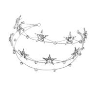 OSALADI Silver Rhinestone Stars Bride Crown Headdress Wedding Hair Accessory for Women Princess Star Goddess Headband Bridal Party Hair Decor