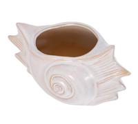 OSALADI Small Ceramic Plant Pot Shell Shape White Ceramic Planter for Cacti, Decorative Desk and Office Plant Holder for Indoor Decor