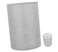 OSALADI Small Drum Cylinder Lamp Shade Drum Lamp Shade, Grey Linen Cylinder Spider Construction Replacement Light Cover for Table Floor Lamp, 14x14x20cm