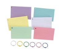 OSALADI Small Index Cards Set with Binder Rings Lined Study Cards for Students Teachers Portable Memo Pads for Notes Inspiration Colors with Transparent Cover