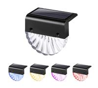 OSALADI Solar Deck Lights, 4 Pack LED Solar Step Lights Outdoor IP65 Waterproof Fence Lights, 2 Lighting Modes, Warm White/Color Changing for Deck, Fence, Railing, Patio Garden, Stair, Wall