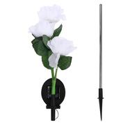 OSALADI Solar Powered LED Rose Flower Light Decoration for Outdoor Garden Patio Backyard, White Solar Light Ornament Realistic Bloom Design for Garden Lighting