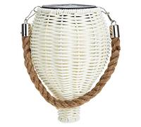 OSALADI Solar Projector Lamp Projector Light Solar Hanging Light Vintage Decor Wicker Hanging Lantern Garden Lantern Garden Lamp White Manual Rope Walkway Lights