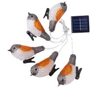 OSALADI Solar Robin Lamp Led String Light for Garden Festive Decoration Outdoor Solar Lights Bird Shaped Lamp for Home