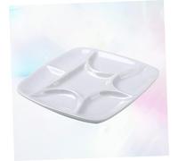 OSALADI Square Ceramic Palette Durable Porcelain Paint Tray with Wells for Watercolor Gouache Acrylic Oil Painting White Artist Mixing Plate for Craft and Student Use