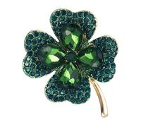 OSALADI St Patrick's Day Brooch Lapel Pin Elegant Metal Rhinestone Brooch Securing to Clothes Repeated Times Using Light Weight Badge for Women Decorating Coats