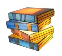 OSALADI Stacked Books Bedside Table Lamp with Colourful Glass and Plastic Design, Easy to Use and Gentle the Eyes, for Living Rooms and Creating a Warm, Cozy Atmosphere