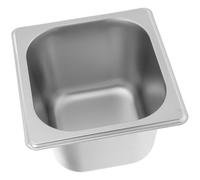 OSALADI Stainless Steel 1/6 Size Deep Steam Pan 17.5x16.2x10cm Rectangle Buffet Tray for Restaurant Catering and Ice Cream Service