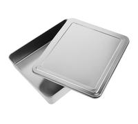 OSALADI Stainless Steel Baking Dish with Lid 33x28x6cm Rectangular Roasting Pan for Oven Baking Cakes Tiramisu Mousse Dessert Pan Kitchen Bakeware