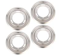 OSALADI Stainless Steel Gas Range Pans 4pcs Stove Drip Pans Round Corners for Easy Cleaning
