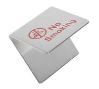 OSALADI Stainless Steel No Smoking Sign for Tabletop Double Sided Indoor Warning Display with Visible Font Resistant No Smoking Reminder for Home Office Lounge and Public Spaces
