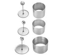 OSALADI Stainless Steel Round Onigiri Mold Set 3 Pieces with Push Boards, Rice Ball Maker for Sushi, Tiramisu, Kimbap, DIY Kitchen Mold for Home Cooking and Bento Preparation