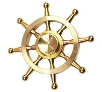 OSALADI Steering Wheel Made of Brass Boat Wheel in Mediterranean Style Good Luck at Home Beach Steering Wheel Nautical Rowing Figure Antique Ship Wheel Beach Rowing Ornament Pillar