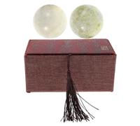 OSALADI Stone Hand Exercise Baoding Balls Marble with Box, Massage Baoding Balls for Relaxation, Hand Strength and Finger Dexterity, Seniors and Elders