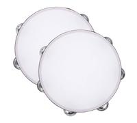 OSALADI Tambourine for Entertainment Events and Celebration Showcases 2pcs Inch Handheld Double Row Jingles Lightweight Wooden Hand Drum with Ergonomic Design and Smooth Finish