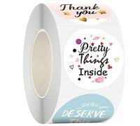 OSALADI Thank You Label Sticker Premium Adhesive Wrapping Sealing Stickers for Party Bakery Handmade Crafts Self Adhesive Decorative Thank Themed Packaging Tags