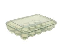 OSALADI Transparent Green Egg Storage Container for Refrigerator Food Grade Plastic Egg Holder with Capacity Multi Slot Design to Prevent Breakage Easy to Clean Counter Organizer Box