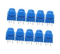 OSALADI Trimmer Potentiometer Sturdy Plastic and Metal with Knob 10 Pcs through Hole Variable Resistor High Precision Breadboard for Device Interior and Printed Circuit Boards