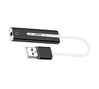 OSALADI USB 3.1 Sound Card with 7.1 Channel Audio Aluminum Alloy External Sound Port for Microphone and Earphone Black Plug-in for Computer with Mic and Earphone Support