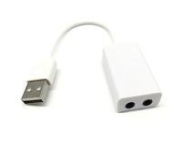 OSALADI Usb Sound Card Adapter with Cable Line Virtual Channel for Notebook and Laptop and Play White Color Driverless Led Indicators for Microphone Mute Compatible with Audio Devices