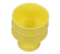 OSALADI Vintage Ceramic Candle Holder High Footed Star Candlestick Stand for Wedding Party Home Decor and Dining Table Yellow Versatile Dessert Cup Design