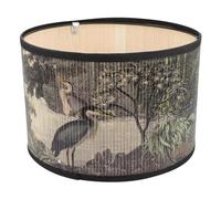 OSALADI Vintage Drum Lampshade for Ceiling Lights Patterned Bamboo Lamp Shade Green Chandelier Shade Farmhouse Floor Light Covers for Sushi Bar Home Decoration, 30x30x20cm