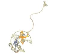 OSALADI Vintage Hollow Metal Bookmark Chinese Style Dragon Phoenix Pendant Page Marker for Reading Premium Metal with Artistic Cutout Design Weddings Souvenirs Business Presents