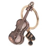 OSALADI Vintage Mini Violin Keychain Copper-tone Metal Black Music Note Charm Music Keyring Pendant Party Favors Handbag Accessory