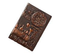 OSALADI Vintage Pattern PU Diary Notebook Elegant Writing Journal for Office Creative Work Red Bronze Cover for Travel Journals Poetry Sketching
