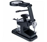 OSALADI Welding Glass LEDs Height Lens Magnification Soldering Station Holder Alligator Clips and Storage Tray for Electronics Repair