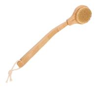 OSALADI Wood Handle Back Scrubber Shower Brush with Natural Boar Bristles, Long Bath Brush for Body Exfoliation and Back Cleaning, Suitable for Men and Women’s Shower Care