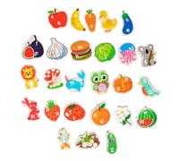 OSALADI Wooden Alphabet Animal Puzzle for Preschool Learning Montessori Matching Game with Zoo and Fruit Themes Educational for Fine Motor Skills and Letter Recognition