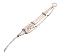 OSALADI Wooden Beads Plant Hanger with Cotton Rope and Hanging Ring, Elegant Wall Hanging Planter Basket for Plant Pot Or Flowerpot Decoration in Garden Or Indoor