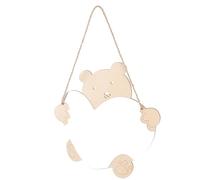OSALADI Wooden Bear Shape Wall Mirror Cute Small Lightweight Wooden Makeup Mirror for Bedroom Bathroom Hanging Decorative Decor