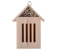 OSALADI Wooden Insect House for Garden with Multiple Nesting Compartments, Natural Bee Hotel and Butterfly Shelter, Outdoor Bug Box for Backyard Wildlife Observation, 11x9x21cm
