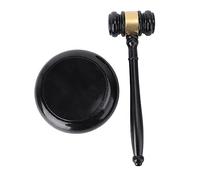 OSALADI Wooden Judge Gavel Set with Base Auction Hammer for Lawyer Judge Role Play Compact and Portable Black Court Hammer