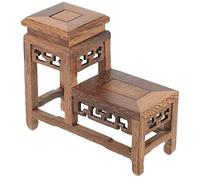 OSALADI Wooden Pedestal Chinese Wooden Display Stand Base Oriental Furniture Riser Antique Curio Cabinets Shelf Plants Flower Pot Holder Teapot Vase Bonsai Rack for Home Office