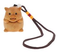 OSALADI Wooden Pig Pendant for Phone Charm Handcrafted Wood Carving Decoration Cute Keychain Ornament for Bag Car and Home Accessories Animal Crafts