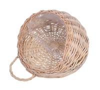OSALADI Woven Large Wall Hanging Basket Grey Wicker Planter Rustic Farmhouse Vegetable Container Decorative Flower Pot Holder for Indoor Outdoor Garden Storage