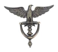 OSALADI Zinc Alloy Door Knocker European Style Eagle Head Front Door Knocker with Peephole Security and Antique Finish for Home Entrance Decoration