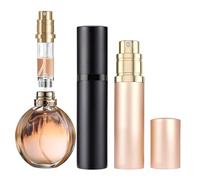 OSALALA 5ml Perfume Atomiser Refillable Bottles Mini Portable Spray Travel Bottle Empty Atomizer Bottle for Purse Handbag Pocket Luggage Man Woman (Black & Gold)