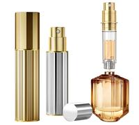 OSALALA Perfume Atomiser Travel Spray Perfume Bottle, Portable Small Refillable Perfume Atomisers Decanter for Purse Handbag Pocket Luggage, 5ml (Gold & Silver)