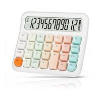 OSALO Cute Desktop Calculator 12 Digit Large LCD Display, Cute Basic Desk Calculator with Big Buttons, Standard Function Battery Powered for Office Home School Business (Colorful White)