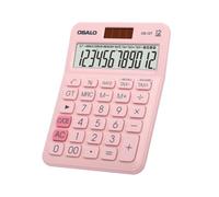 OSALO Desk Calculator Small Basic Pocket 12 Digit Tax Solar Office, Pink