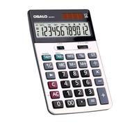 OSALO Desktop Calculator 12 Digit Large Display with Tax Function, Business Office Accounting Financial Calculators Gray (OS-20TV)
