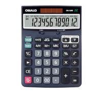 OSALO Large Desktop Calculator 12 Digit Check & Correct Office, Black | Basic Desk Calculator with Large Display Solar Battery Power for Accounting, Office, Business and Home Use, OS-120D