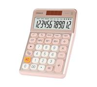 OSALO Office Calculator Desktop Small Size with Tax Function, 12 Digit Large LCD Display, Solar Battery Power Aesthetic Accounting Calculators Large Button for Business Home Use, Pink (OS-200T)