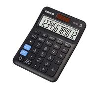 OSALO Pocket Desk Calculator Small Size, 12 Digit Large LCD Display, Basic VAT Tax Function Handheld Desktop Calculators with Solar Battery Dual Power, for Office School Business Black (OS-12T)