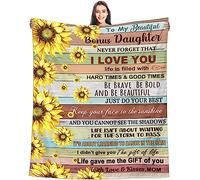 OSAM SPACE Bonus Daughter Gifts Blankets, Step Daughter Gifts from Bonus Mom Dad, Stepdaughter Gifts Mothers Day, Graduation Gifts for Her, to My Bonus Daughter Gifts Idea Christmas 60" x 50"