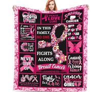 OSAM SPACE Breast Cancer Awareness Gifts, Breast Cancer Blanket for Women, Encourage Gift Inspirational Pink Breast Cancer Throw Blankets, Cure Gifts Idea 50 * 60 in